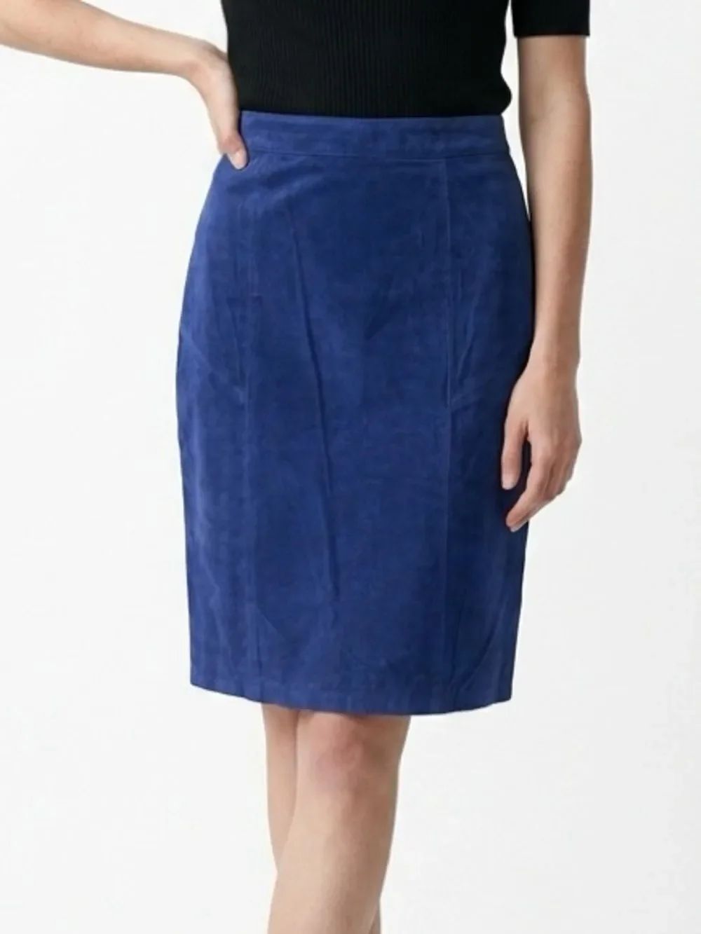 P.B. MARTIN | Vintage 100% Leather Royal Purple Pencil Skirt Women’s Size 8